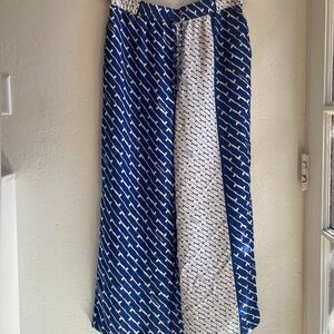 Calvin Klein Navy and Cream Wide Leg Pants